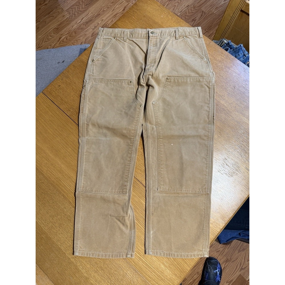 Vtg Carhartt B01 BRN Loose Original Fit Made in USA 40x30 Double Knee Canvas